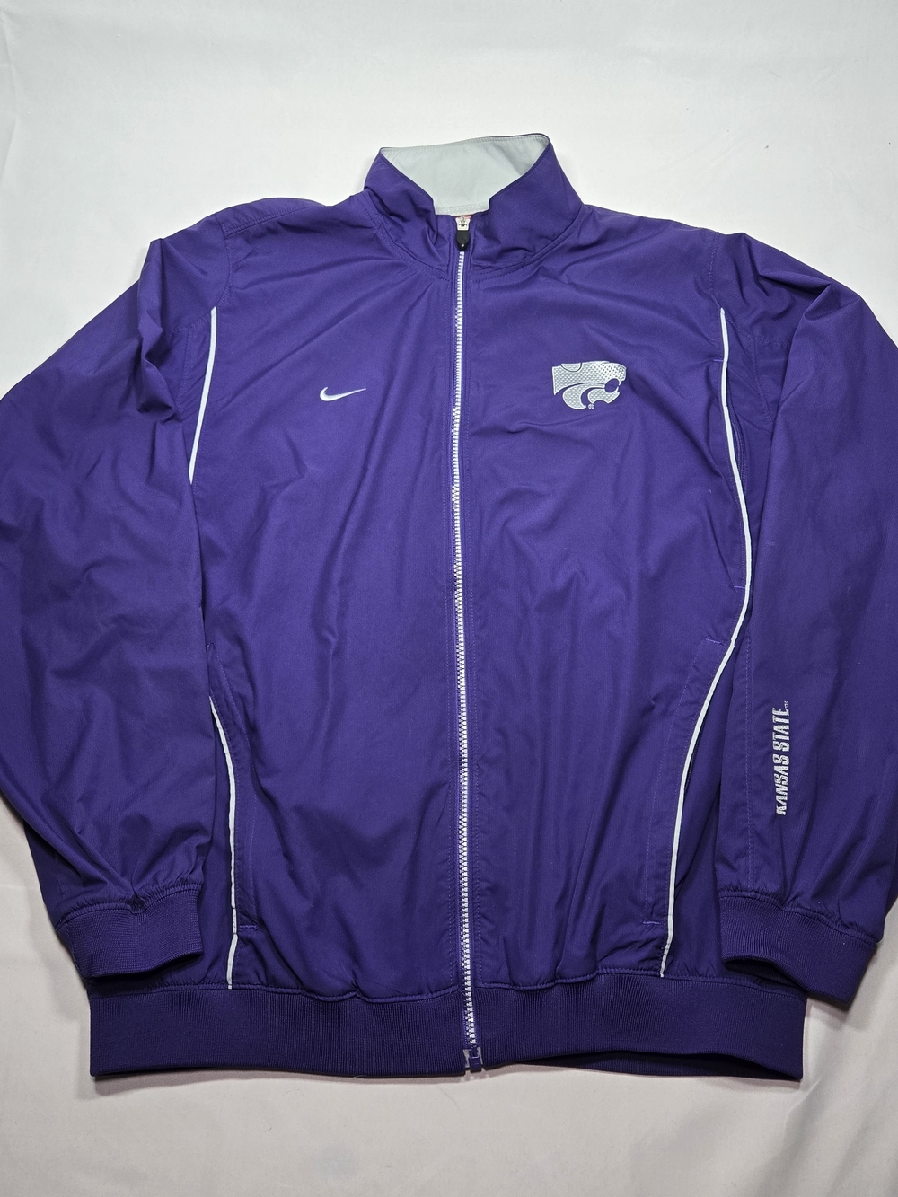 Authentic Team Nike K State Wildcats Full Zip Windbreaker Men Med Y2K Vintage